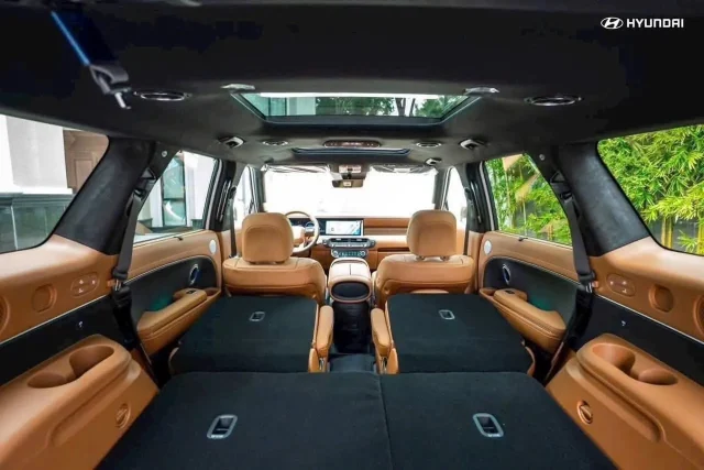 Khoang hành lý Hyundai Palisade 2026 khi gập hàng ghế 2 và 3